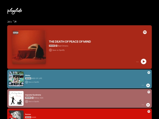 playlists screenshot