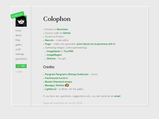 colophon screenshot