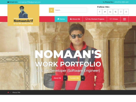 portfolio/about-me screenshot