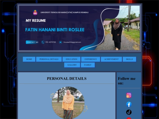 PERSONAL DETAILS screenshot