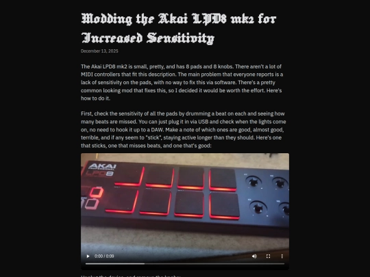 blog/2025/12-13-modding-the-akai-lpd8-for-increased-sensitivity screenshot