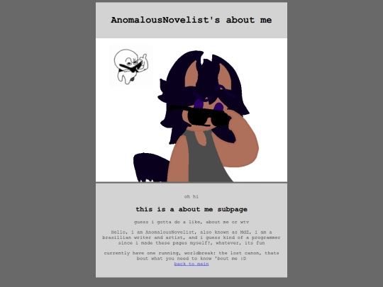 aboutme screenshot