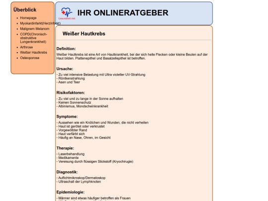Weißer Hautkrebs screenshot