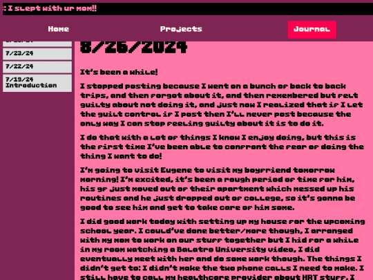 writing screenshot