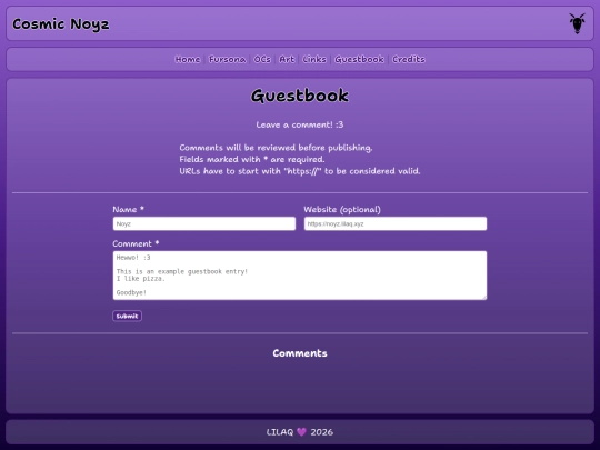 guestbook screenshot