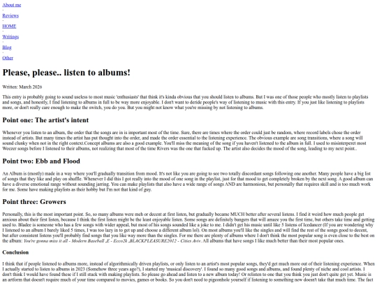 Site/sites/Writings/albums screenshot