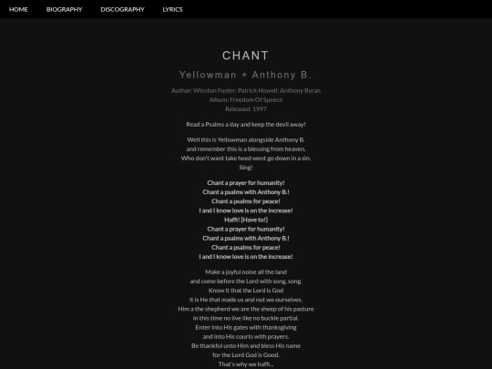 Yellowman/Chant screenshot