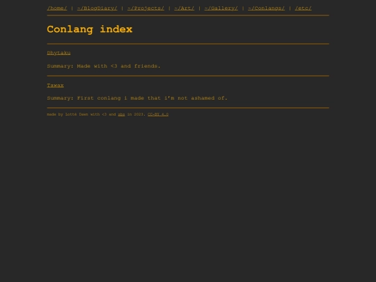 conlangs screenshot