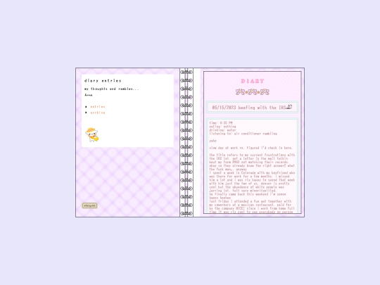 diary screenshot