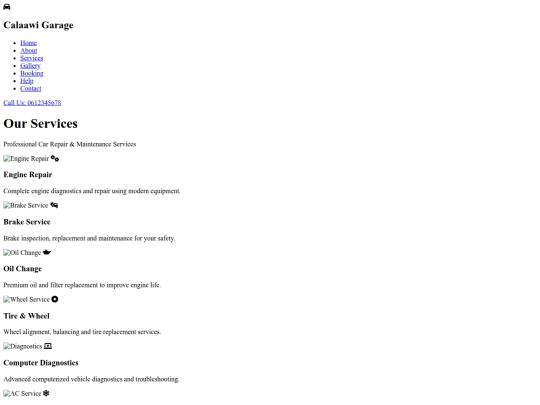 services screenshot