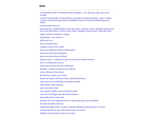 links screenshot