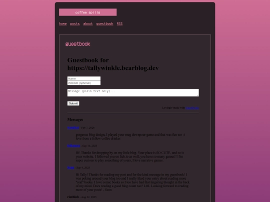 guestbook screenshot