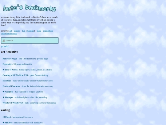 bookmarks screenshot