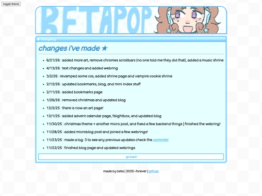changelog screenshot