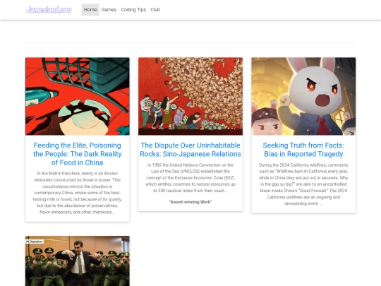 Blog screenshot