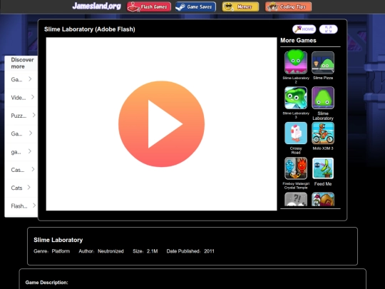 flash/slimelab screenshot