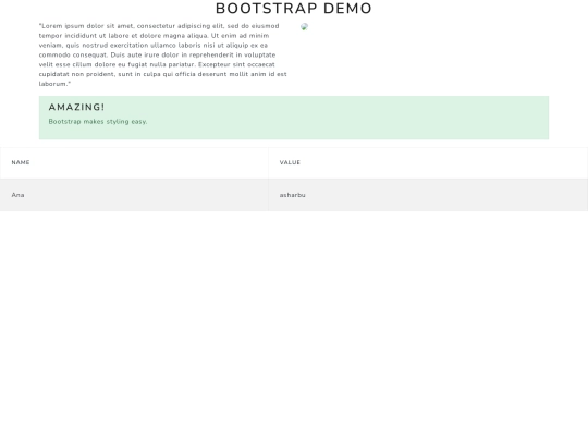 bootstrapDemo screenshot