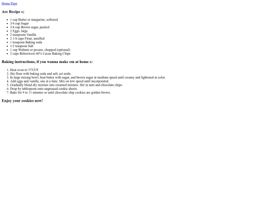 Recipe screenshot
