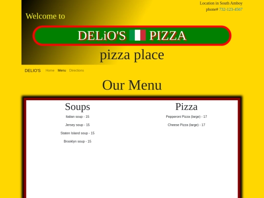 menu screenshot