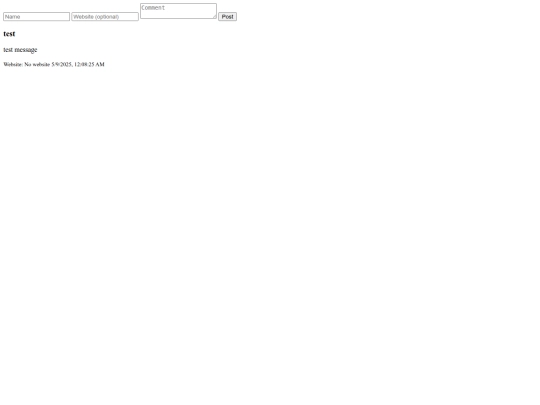 homepage/testfolder screenshot