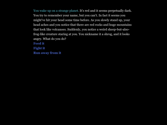 Twine Games/A Way Away From Home by Nicholas Flores screenshot