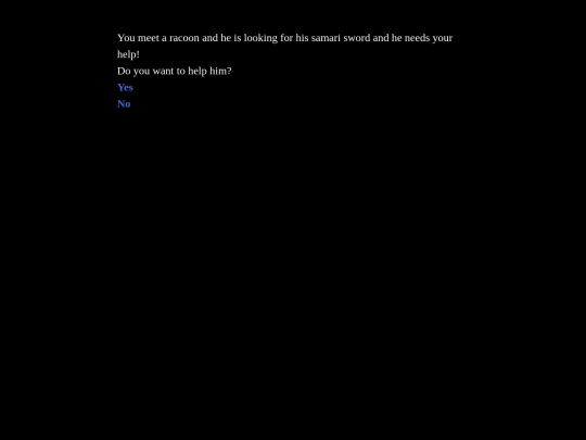 Twine Games/The Racoon Final by Hannah Hedrick screenshot