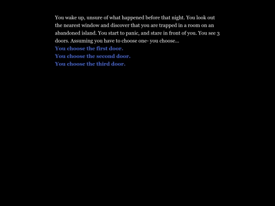 Twine Games/Trapped In a Room by Hailey Pasco screenshot