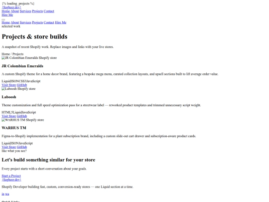 projects screenshot