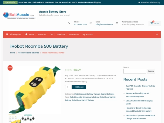 battery-for-irobot-roomba-500-530-630 screenshot