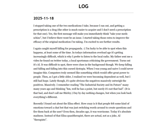 log screenshot