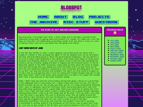Blog screenshot