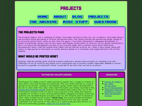 Projects screenshot