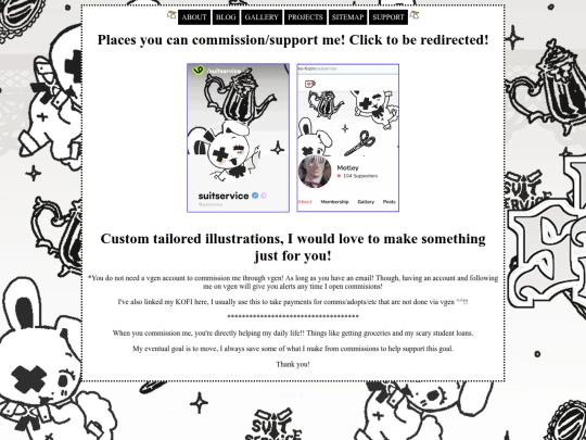 support screenshot