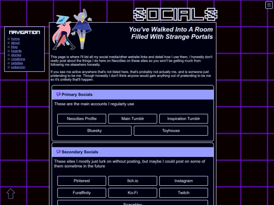 about/socials screenshot