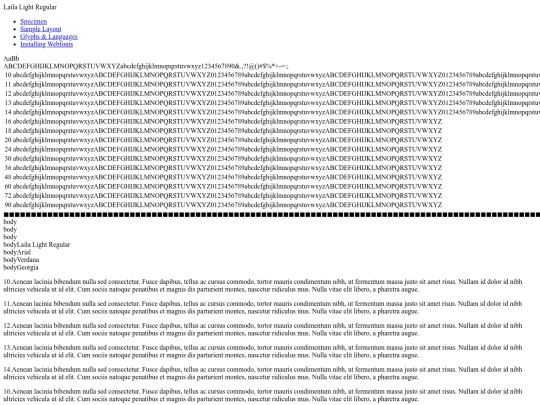 webfontkit-20231002-223409/laila-light-demo screenshot
