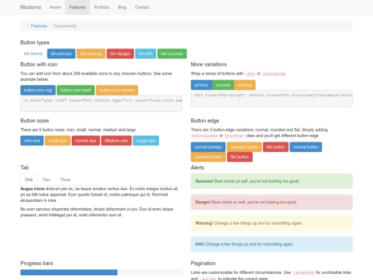 Moderna/components screenshot