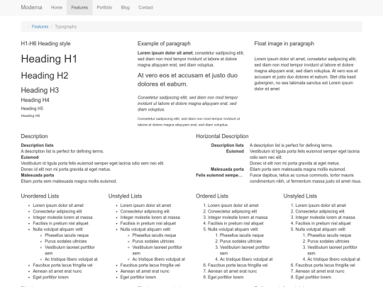 Moderna/typography screenshot