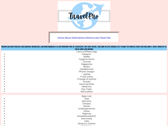 TravelPro/PackingLists screenshot