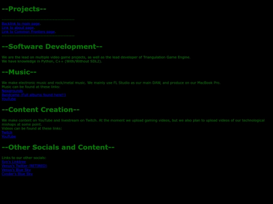 projects screenshot