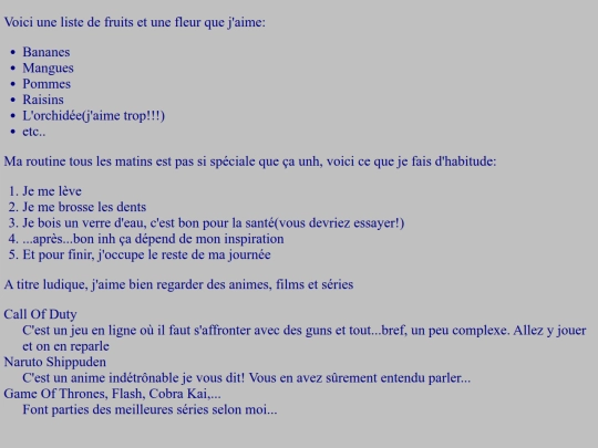 listes screenshot
