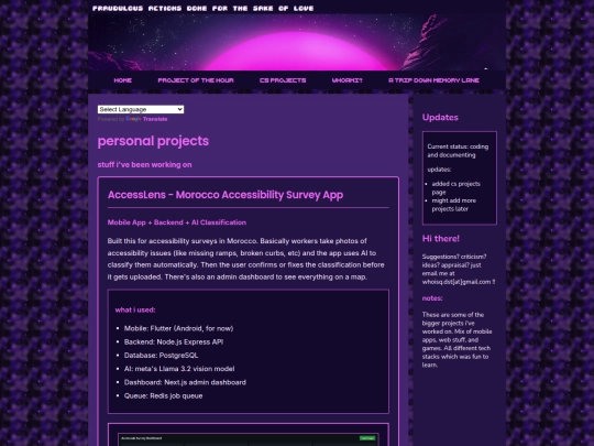 projects screenshot