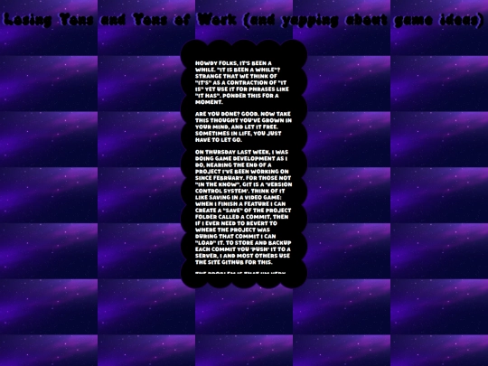 Blog/Art/Entries/LosingTonsAndTonsOfWork screenshot