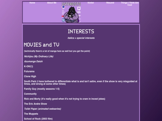 interests screenshot