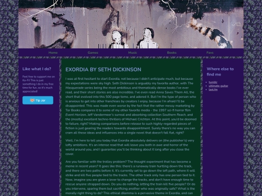 books/exordia screenshot