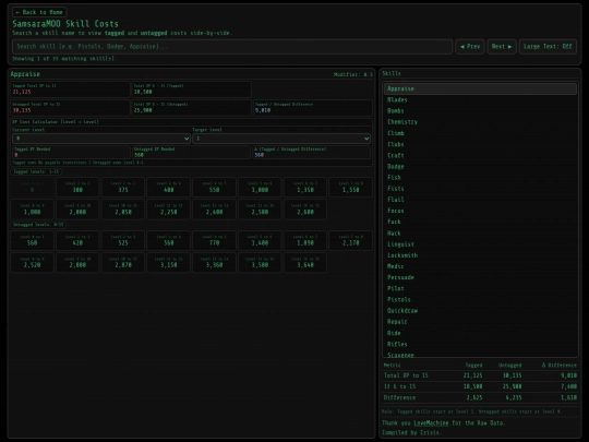 SkillCosts screenshot