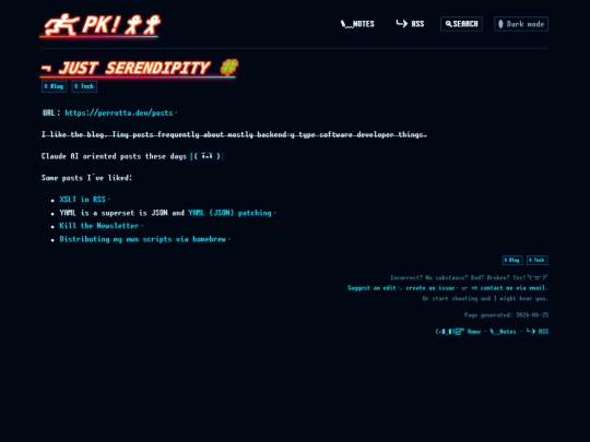 pages/just serendipity screenshot