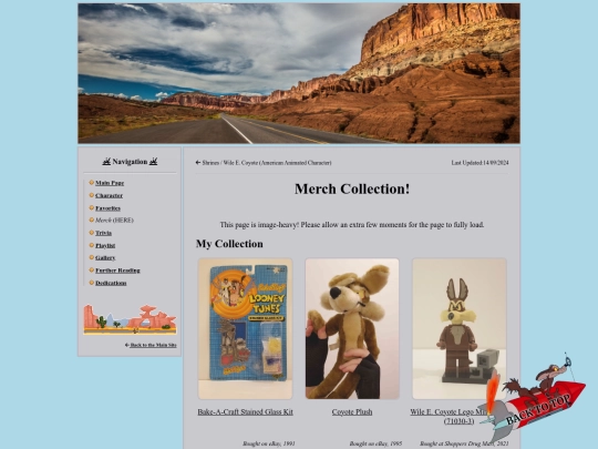 shrines/wileecoyote/merchcollection screenshot
