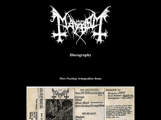 mayhem/mayhem-discography screenshot