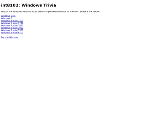Windows/trivia screenshot
