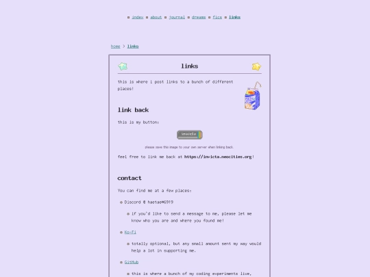 links screenshot